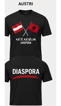 Bluza e zezë për Austri, pamje përpara dhe mbrapa