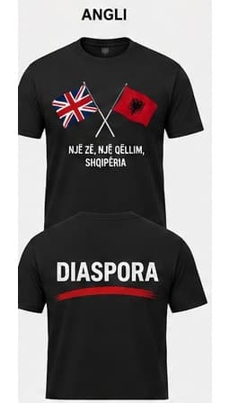 Bluza e zezë për Angli, pamje përpara dhe mbrapa
