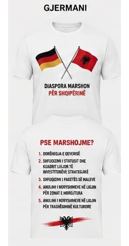 Bluza e bardhë për Gjermani, pamje përpara dhe mbrapa