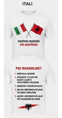 Bluza e bardhë për Itali, pamje përpara dhe mbrapa